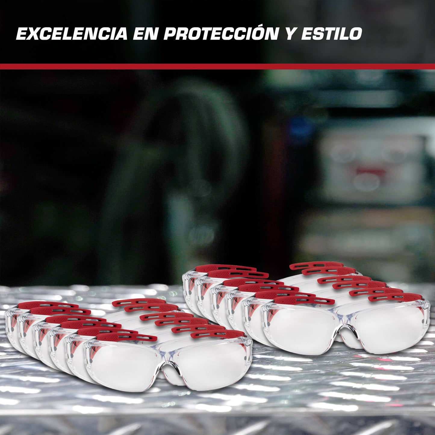 Lentes de seguridad Start Line Red Clear (2 PIEZAS)