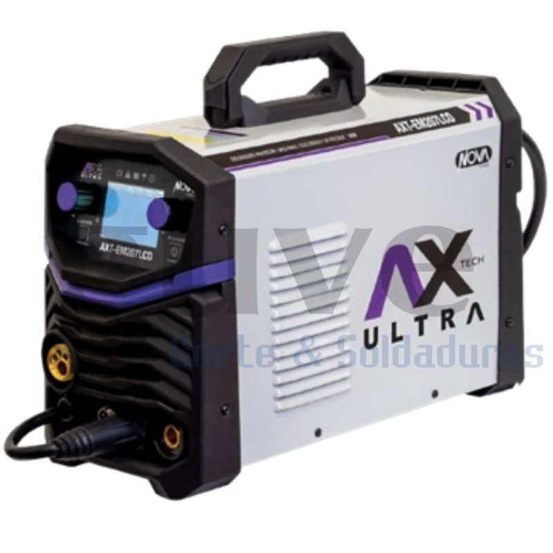 AXT-EM207LCD Soldadora inversor, MIG GAS/NO GAS, Electrodo y TIG LIFT foto producto lado izq