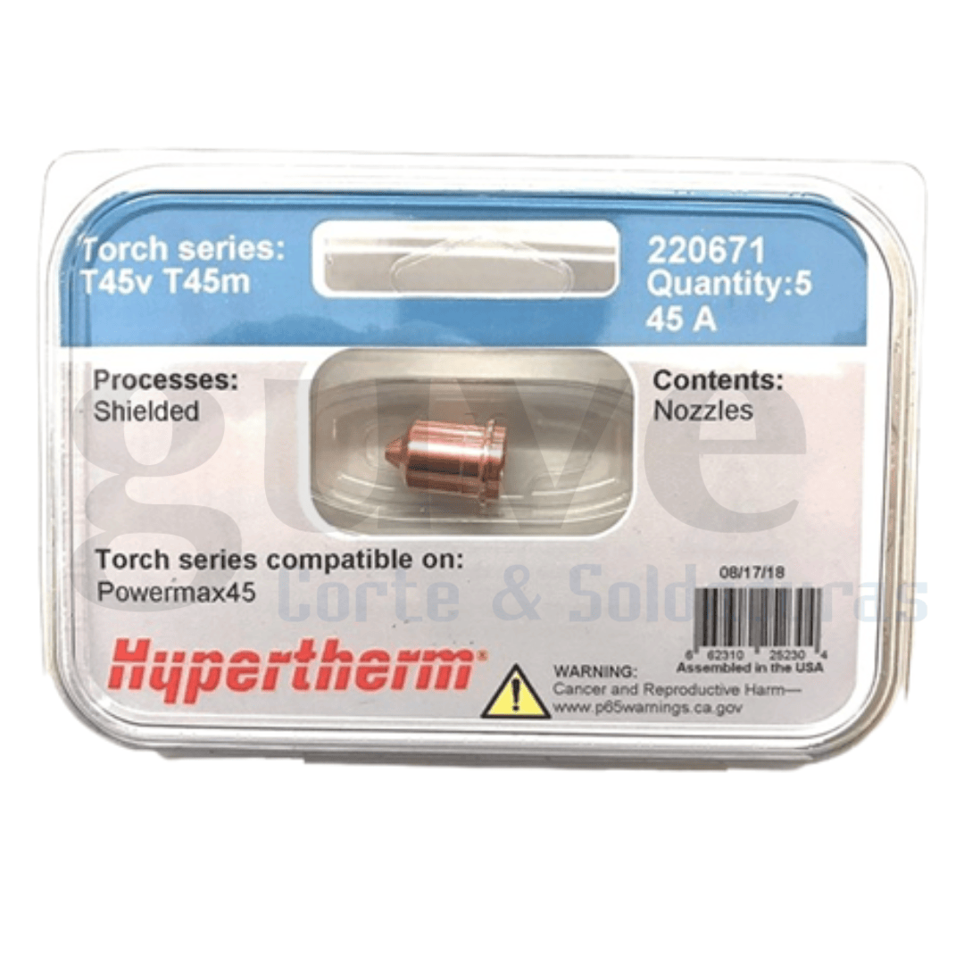 BOQUILLA P/POWERMAX 45 HYPERTHERMLLA P/POWERMAX 45 HYPERTHERM foto producto empaque